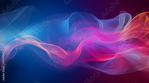 Wallpaper Mural Mesmerizing Smoke Waves: Abstract Blue and Pink Flow on Dark Background Torontodigital.ca