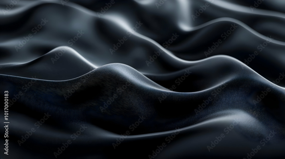 Fototapeta premium Abstract 3D Dark Gray Wavy Background