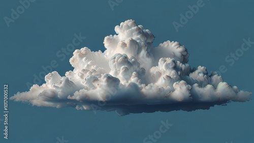 Single White Cumulus Cloud Against a Gradient Blue Sky