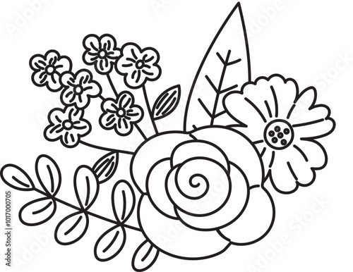 flower ornament floral decoration outline clipart