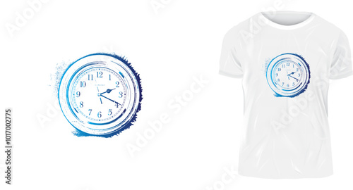 tshirt design template with a clock artworks