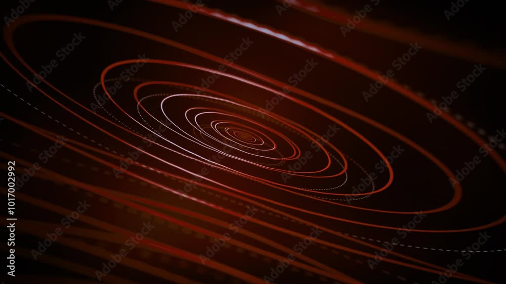 loop red 3d circles. cyber space. background animation