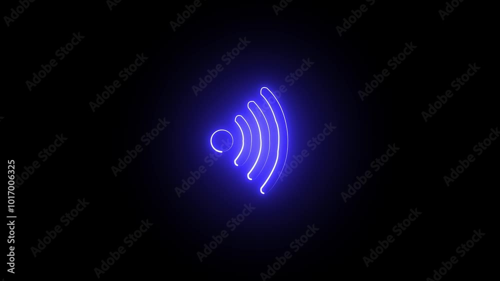 Abstract Neon Light blue clor Wi-Fi icon background animation. Technology wireless Wi Fi icon background 4k video. Abstract Neon Light blue clor Wi-Fi icon background animation. Technology wireless Wi Fi icon background 4k video.