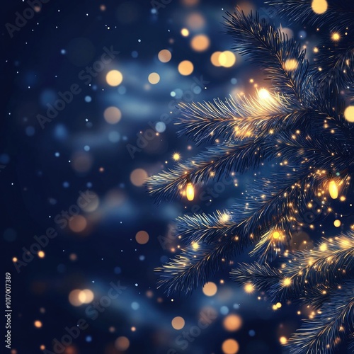 Abstract tree branches with yellow orbs on a dark blue background for smartphone wallpaper