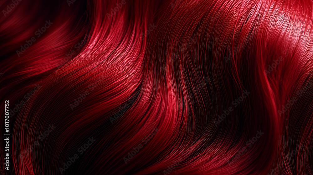 Detailed close-up of glossy deep red hair, showcasing its rich color and smooth, flowing texture in dramatic lighting.
Detailed close-up of glossy deep red hair, showcasing its rich color and smooth, flowing texture in dramatic lighting.