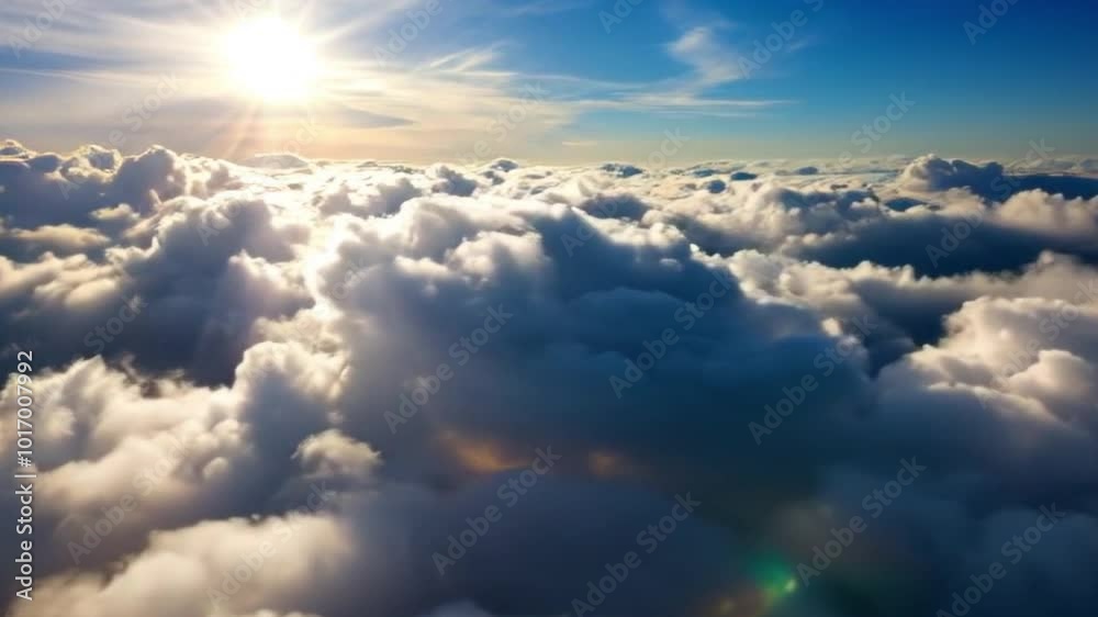 Heavenly Flight Above White Clouds: Stunning Timelapse of Sunlit Cloudscape and Soft Moving Clouds Heavenly Flight Above White Clouds: Stunning Timelapse of Sunlit Cloudscape and Soft Moving Clouds