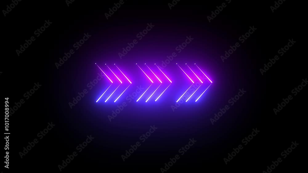 Glowing Neon Sign Arrows Animation. neon right arrow on black background. Glowing Neon Sign Arrows Animation. neon right arrow on black background.
