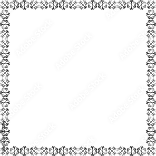 Wallpaper Mural Snowflake square frame. Winter snowflake round border. Torontodigital.ca