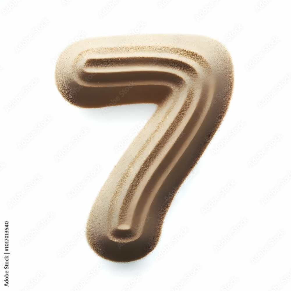 number 7 Sand isolated on white background number 7 Sand isolated on white background