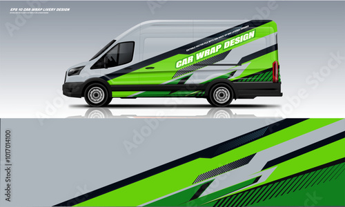 van big van wrap design with racing style