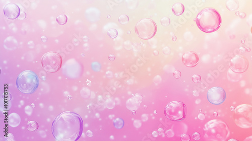 Delicate Beauty Background in Pastel Pink, Blue, and Purple with Futuristic Bubbles