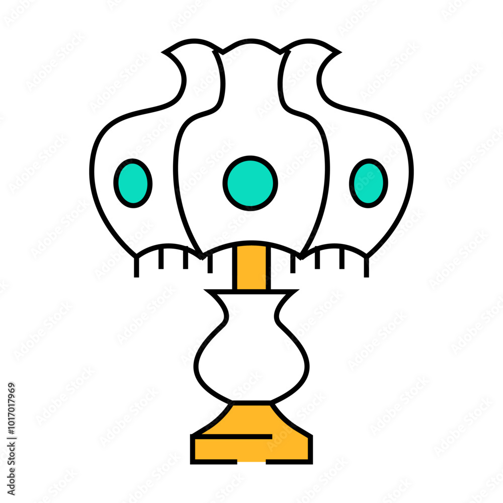 Fototapeta premium retro table lamp line icon vector. retro table lamp sign. isolated symbol illustration