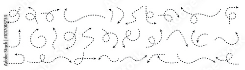 Dotted stroke arrow set
Vector illustration.