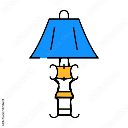 furniture table lamp line icon vector. furniture table lamp sign. isolated symbol illustration