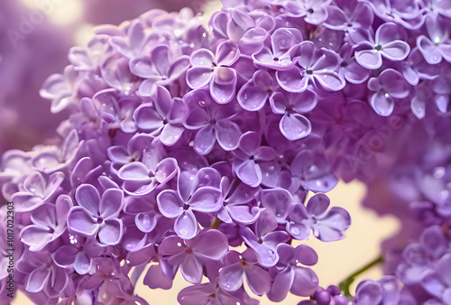 Purple lilac flowers on a light background. background.