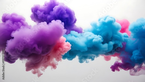 Abstract Blue and purple background with smoke. Generative Ai