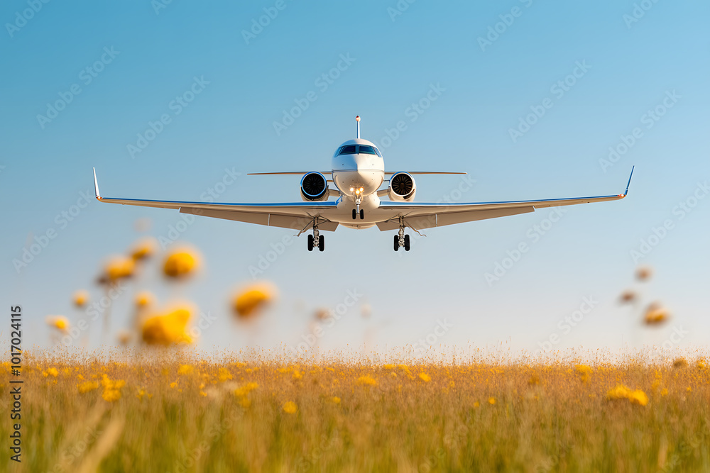 Private Jet Flying Above a Grass Field | Luxury Air Travel with Scenic Views of Open Countryside Private Jet Flying Above a Grass Field | Luxury Air Travel with Scenic Views of Open Countryside