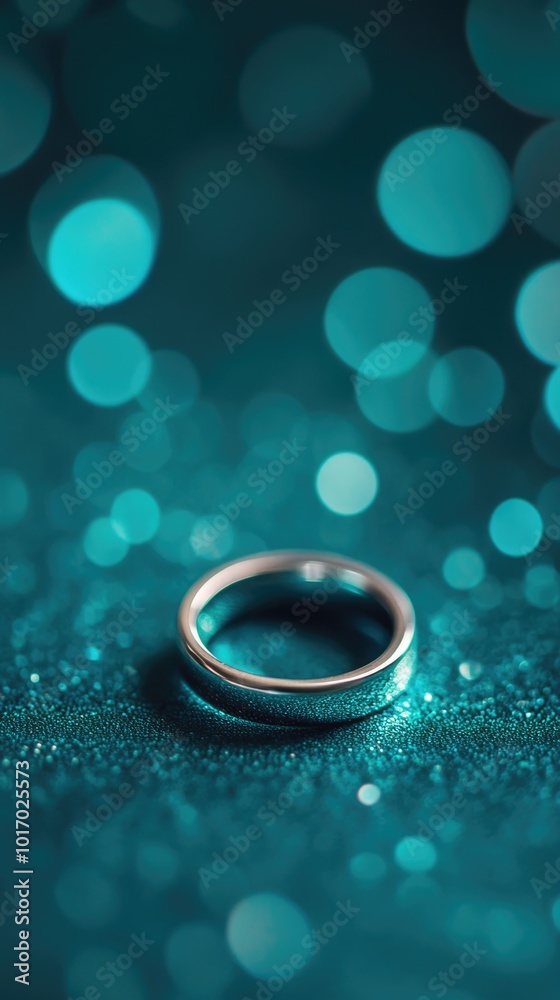 Elegant turquoise ring on a deep turquoise bokeh background with smooth abstract lighting Elegant turquoise ring on a deep turquoise bokeh background with smooth abstract lighting