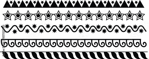 Floral wedding dividers icons set, borders and delimiters, flourish vignettes and separators, vector line frames. RSVP engagement design elements of flourish black. Wedding marriage invitation card