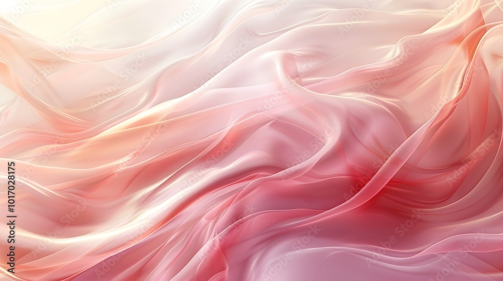Ethereal Flow of Soft Pink and White Waves