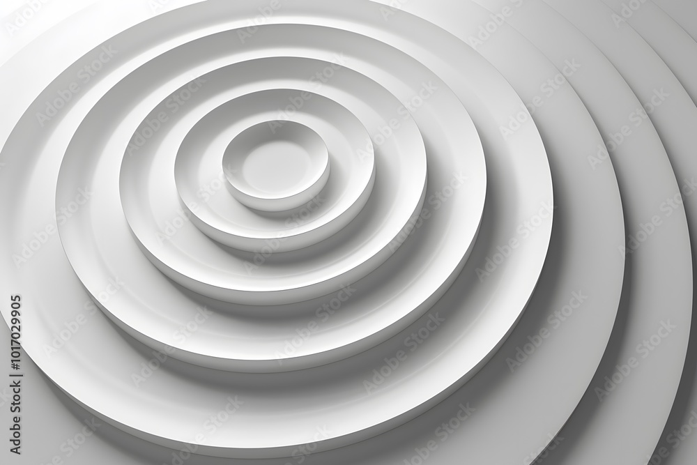 Elegant White Circular Layers Creating a Modern 3D Effect Elegant White Circular Layers Creating a Modern 3D Effect