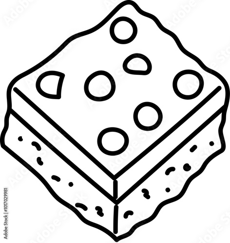 chocolate brownie sweet dessert outline coloring