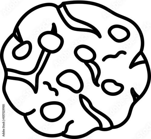 chocolate chip cookie sweet dessert outline coloring