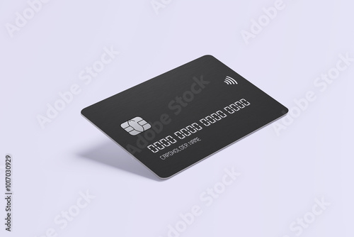 A Sleek and Modern Black Credit Card Design Showcasing a Minimalistic and Elegant Style, Emphasizing Digital Payment and Contactless Technology in the Modern Financial World