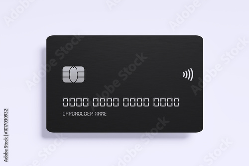 A Sleek and Modern Black Credit Card Design Showcasing a Minimalistic and Elegant Style, Emphasizing Digital Payment and Contactless Technology in the Modern Financial World