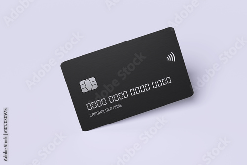 A Sleek and Modern Black Credit Card Design Showcasing a Minimalistic and Elegant Style, Emphasizing Digital Payment and Contactless Technology in the Modern Financial World