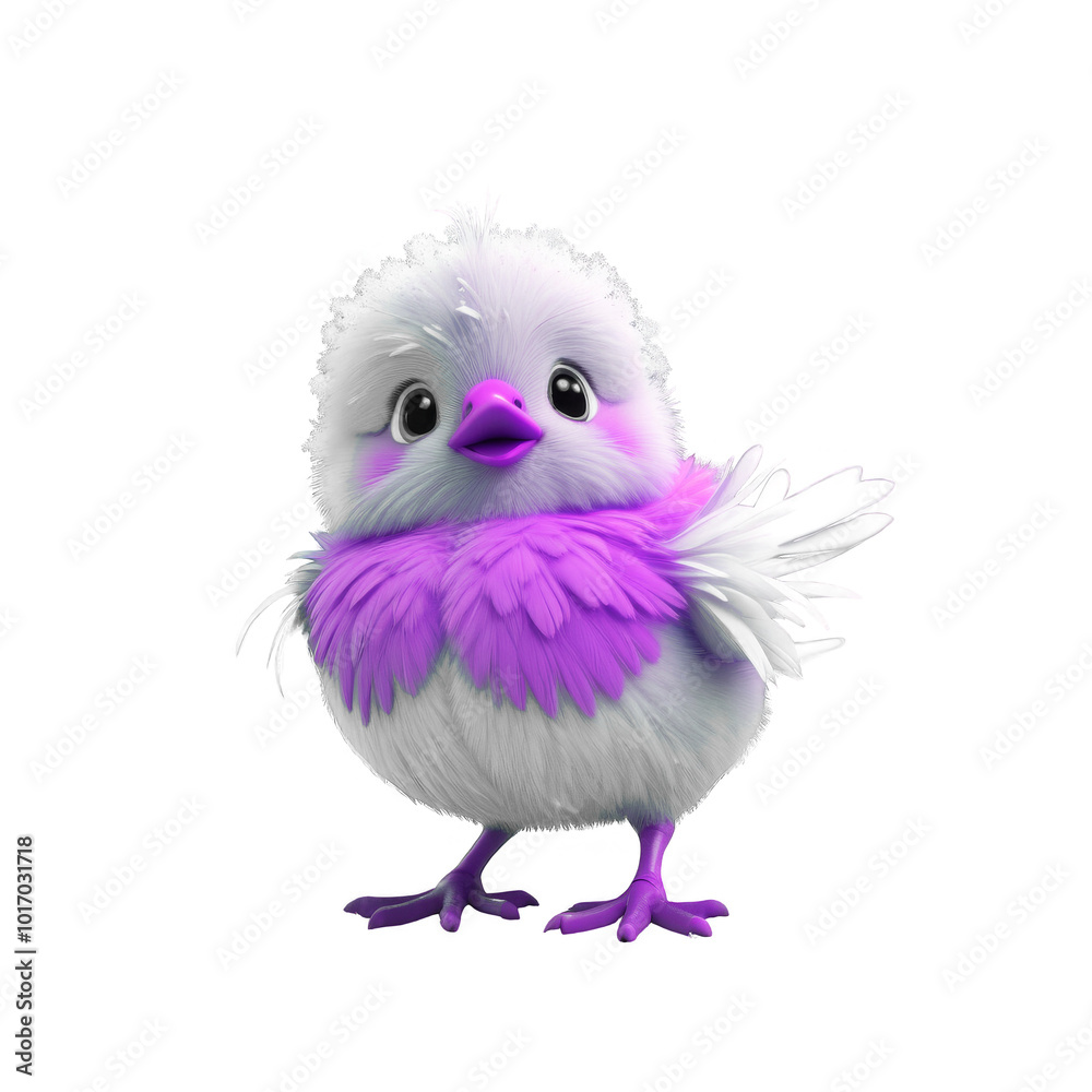 Cute Purple Chicken in 3D Rendering for Character Design Cute Purple Chicken in 3D Rendering for Character Design