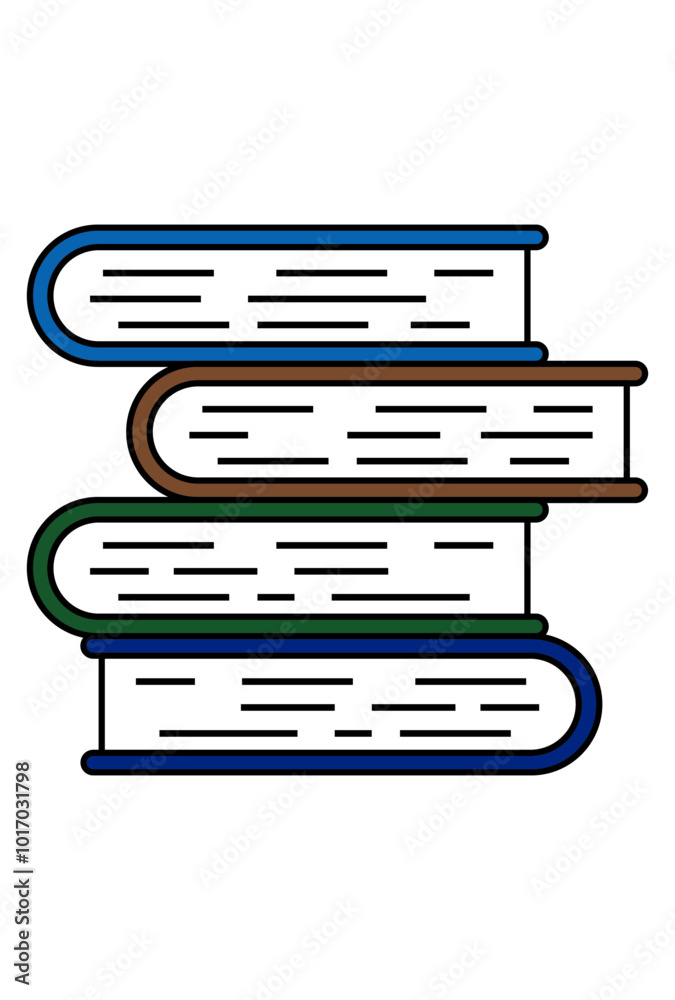 Books stack vector image, stack of book png image