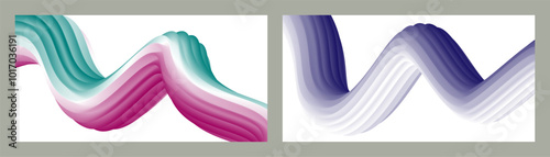 Abstract volumetric background. Cords. set of two illustrations. Toothpaste in a tube. Minimalism. Creative modern background. Cover design, wallpaper, background. eps vector.