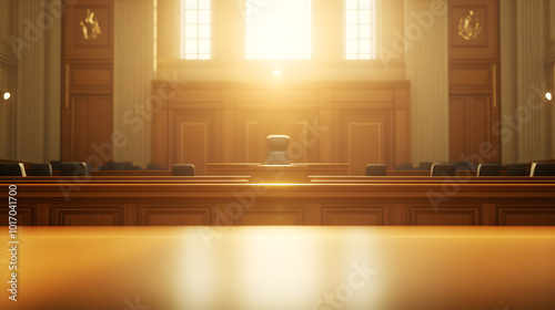 Blurred Courtroom Background | Professional Legal Setting for Trials and Judicial Proceedings photo