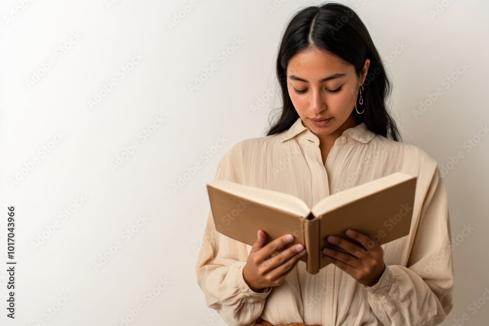 Elegant Woman Reading a Book in Classic Cream Attire - Old Money Style Inspiration Elegant Woman Reading a Book in Classic Cream Attire - Old Money Style Inspiration