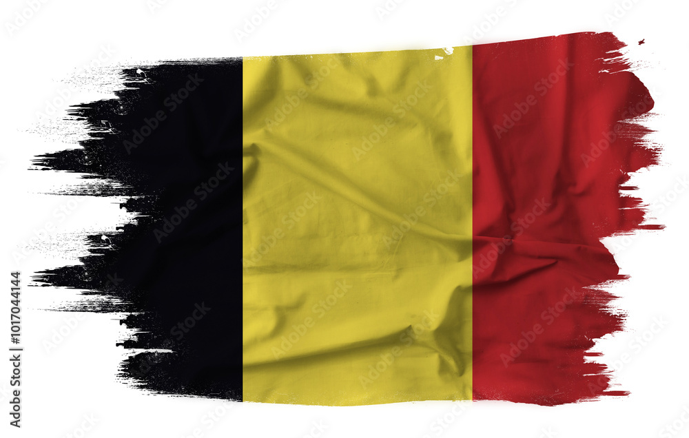 Flag of Belgium with fabric texture