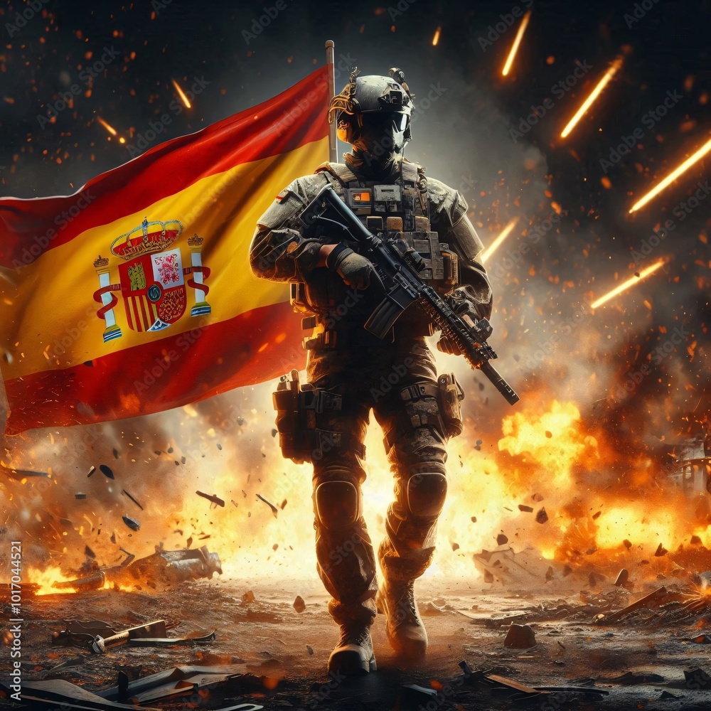 Fototapeta premium Heroic soldiers symbolizing war and peace