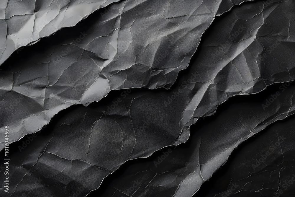 Textured Black Crumpled Paper Background Textured Black Crumpled Paper Background