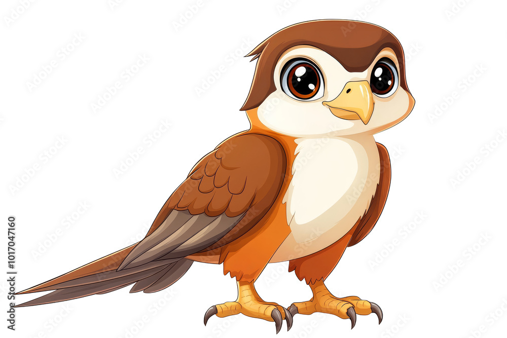 Obraz premium Happy Falcon Cartoon Illustration for Kids' Designs on Transparent Background