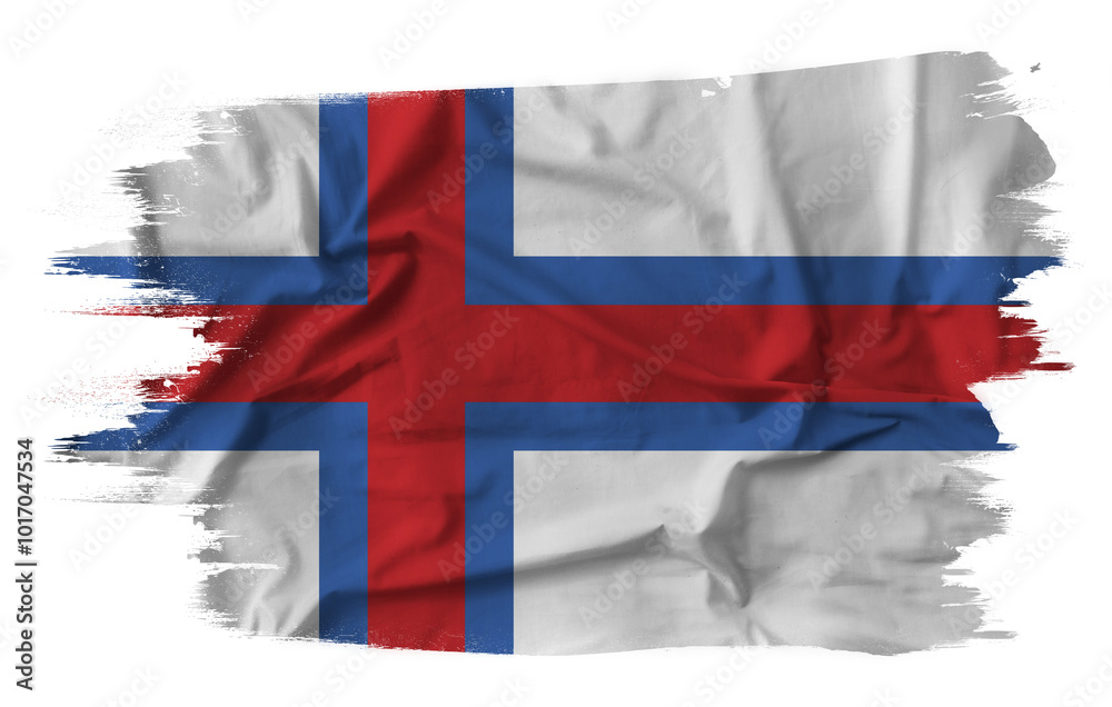 Flag of Faroe Islands with fabric texture