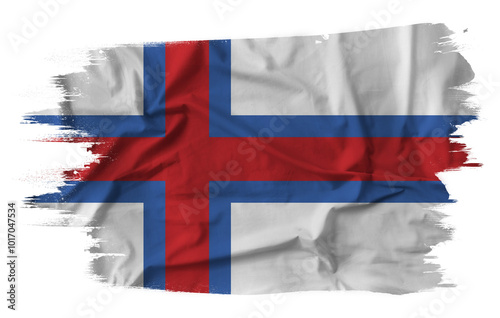 Obraz na płótnie Flag of Faroe Islands with fabric texture w salonie
