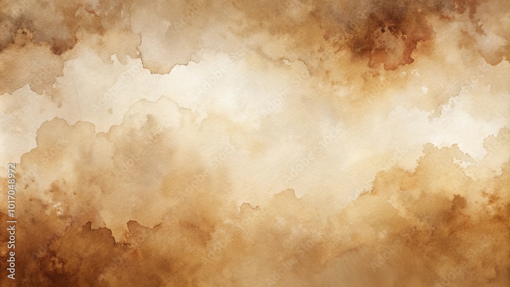 Obraz premium abstract brown and beige watercolor background with an asymmetrical design