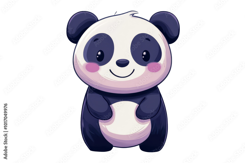 Fototapeta premium Happy Panda Cartoon Illustration on Transparent Background
