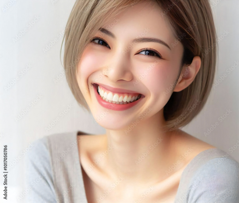 弾けるような笑顔の美女
