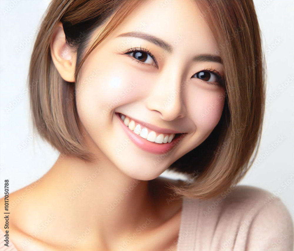 Obraz premium 弾けるような笑顔の美女 