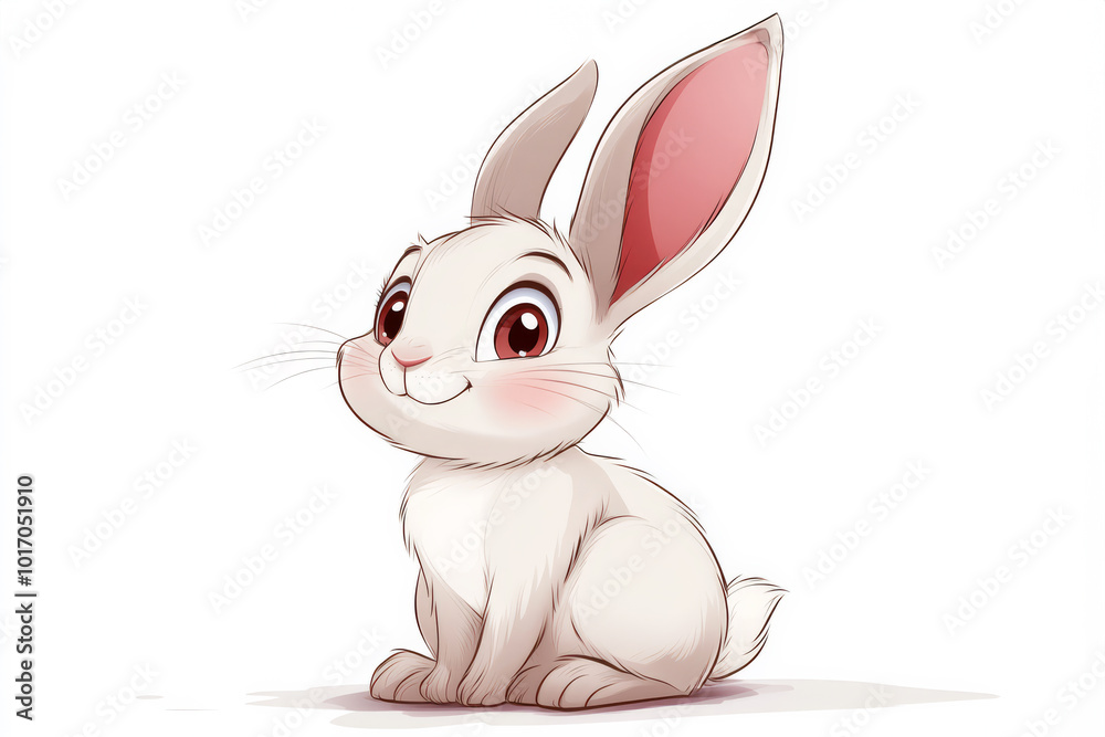 Obraz premium Joyful Bunny Cartoon Character Isolated for Creative Projects