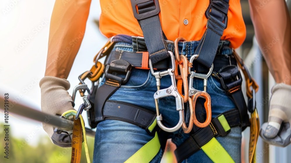 High altitude equipment fall arrest device with safety belt hooks for worker protection High altitude equipment fall arrest device with safety belt hooks for worker protection