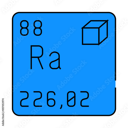 radium chemical element line icon vector. radium chemical element sign. isolated symbol illustration