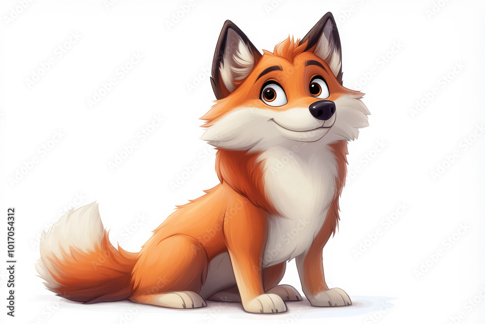 Obraz premium Smiling Red Fox for Kids' Educational Materials