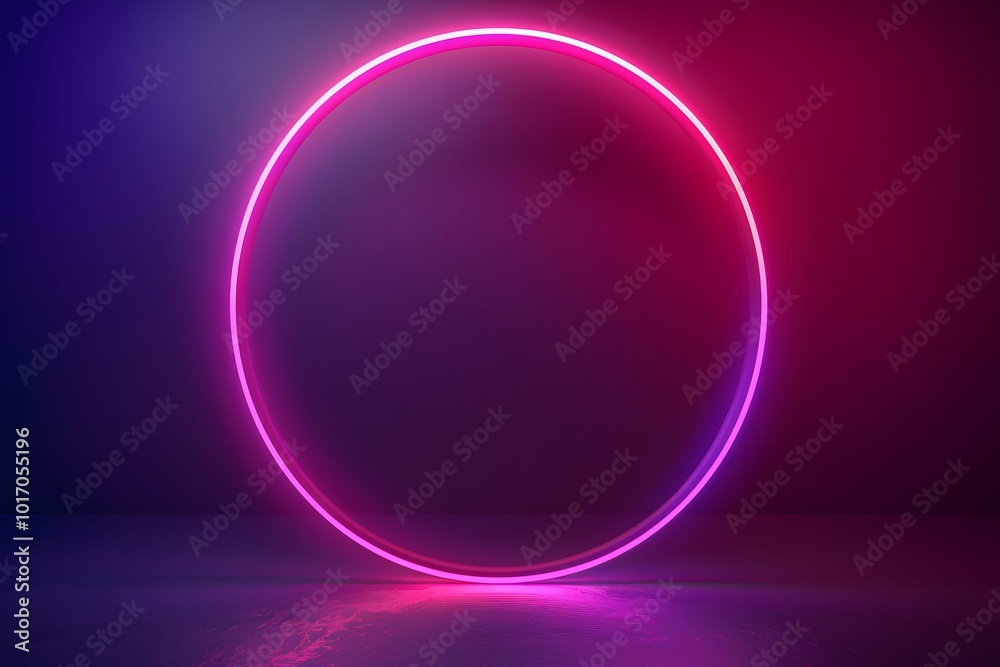 Vibrant Neon Circle in a Dark Atmosphere Vibrant Neon Circle in a Dark Atmosphere